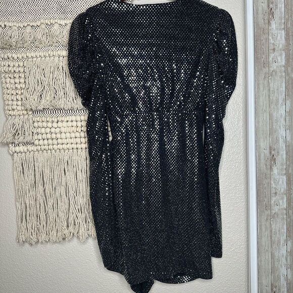 Forever 21 Black Sequin Ruched Dress (Small) - Picture 2 of 6